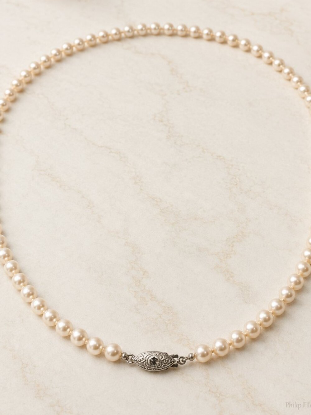 Pearl-05--Pink Freshwater Cultured Pearl Necklace 24”